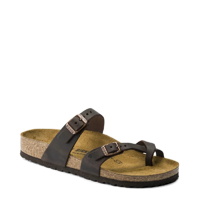 Birkenstock Women's Mayari Leather Toe Loop Sandal in Habana Brown