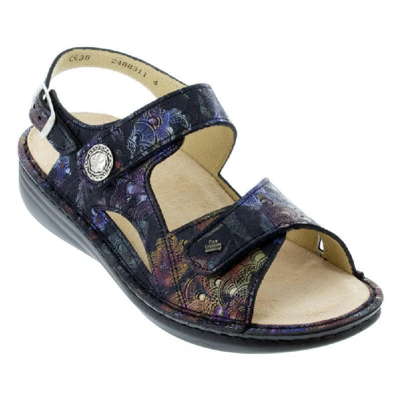 Finn Comfort Barbuda Dark Blue Irpino Sandal (Women’s)