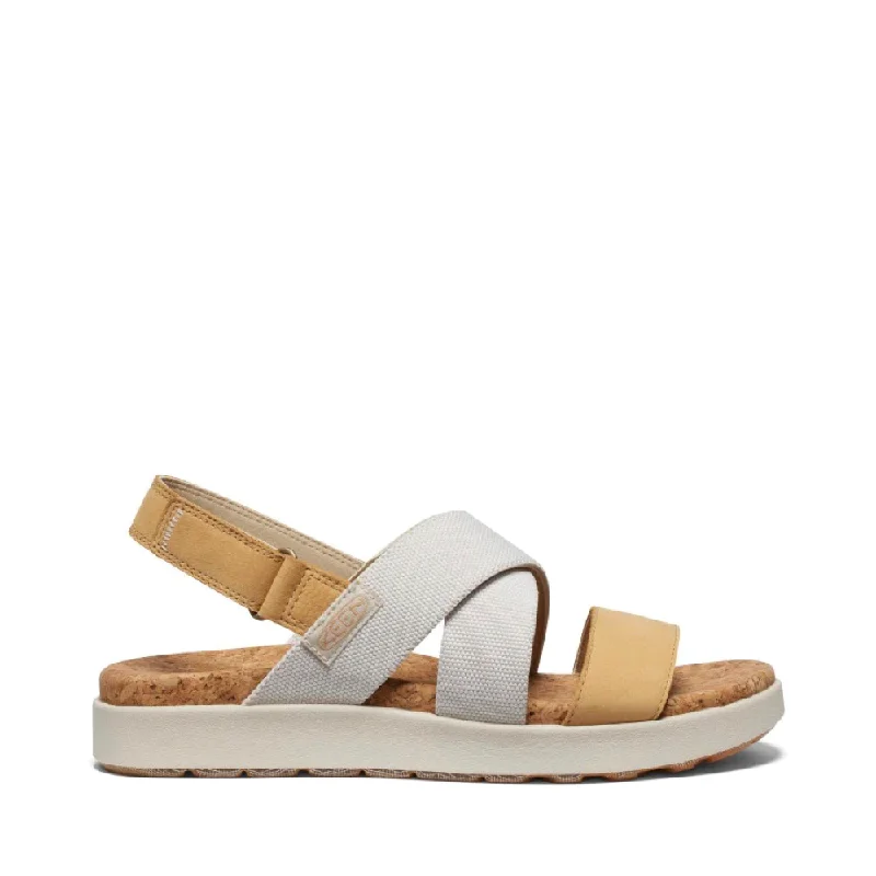 KEEN Women's Elle Criss Cross Sandal in Birch/Curry