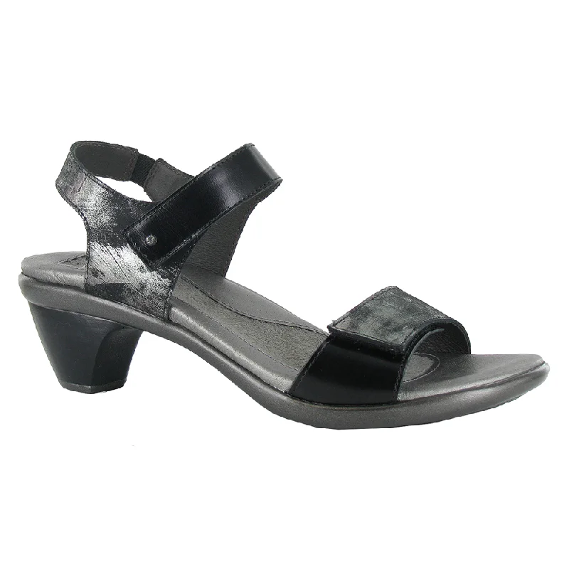 Naot Extant Metallic Onyx/Black Madras Leather Heel (Women's)