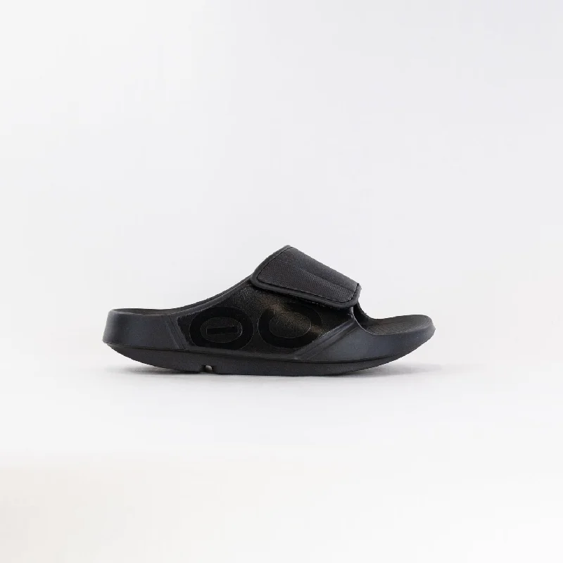 OOFOS OOahh Sport Flex Sandal (Unisex) - Matte Black