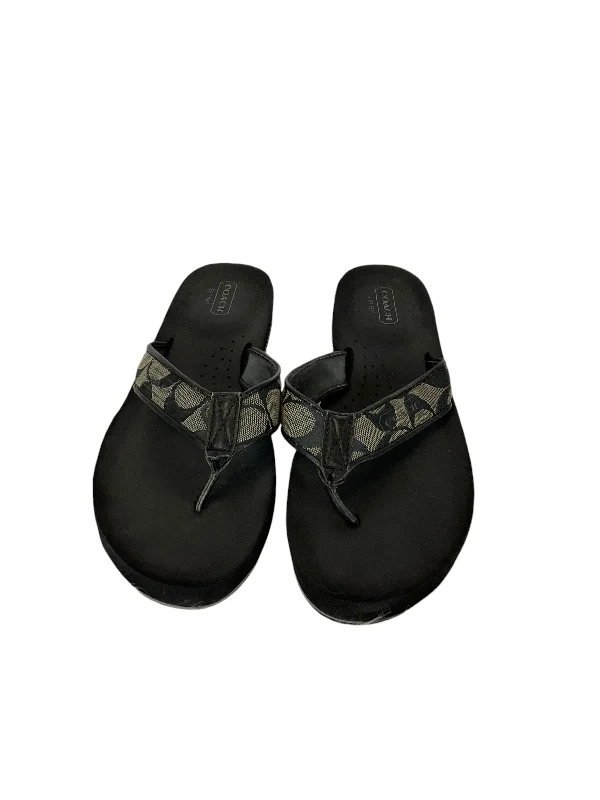 Sandals Designer By Coach In Grey, Size: 8