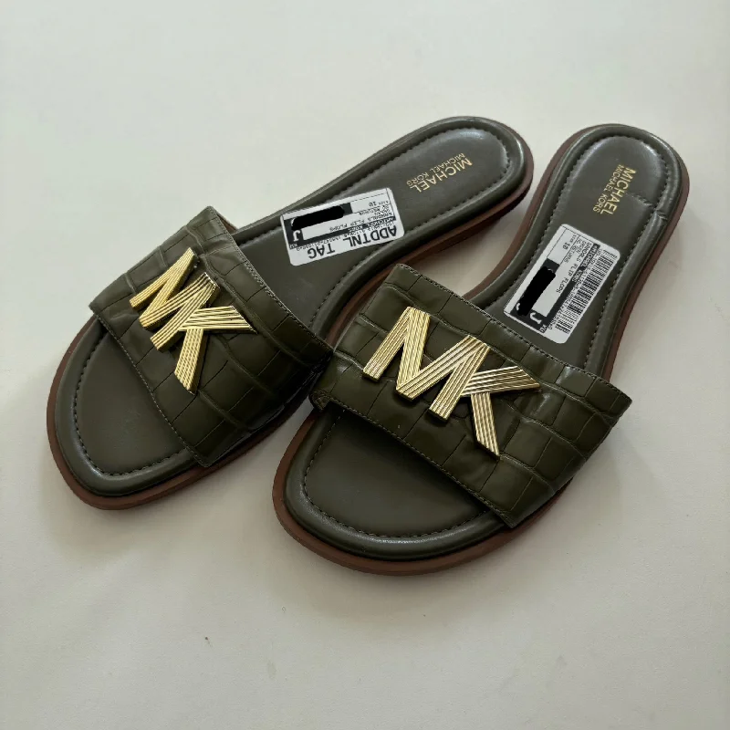 Sandals Flip Flops By Michael Kors In Green, Size: 10